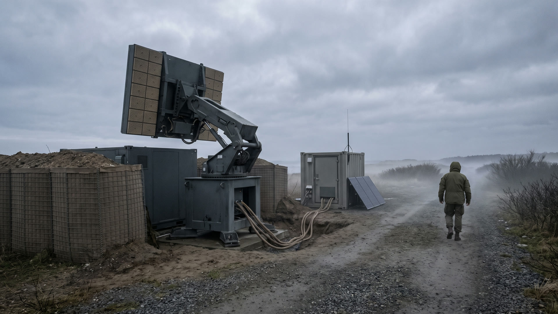 KNELL-F — concept render of the fixed emplacement, revetted, with its power module